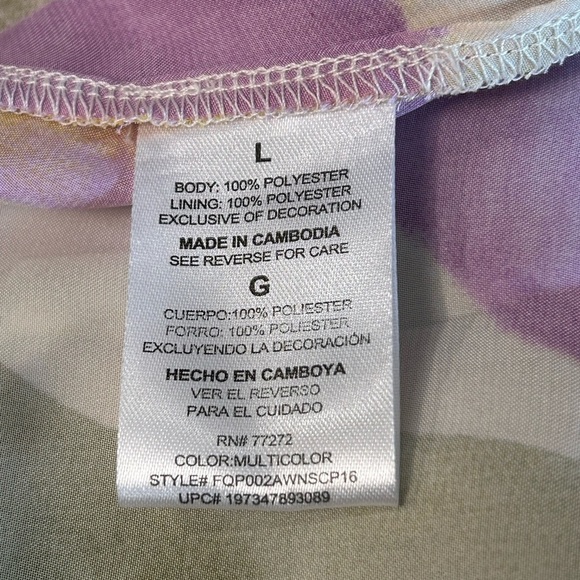 French Connection Long Shirt Dress Multicolor Abstract Print Size Large NWT - Picture 9 of 10